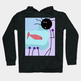 Kid Fish Flowers Stick Figure Hoodie